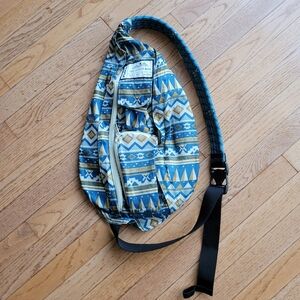 Kavu Multi Colored Geometric Aztec Pattern Crossbody Backpack Sling Bag